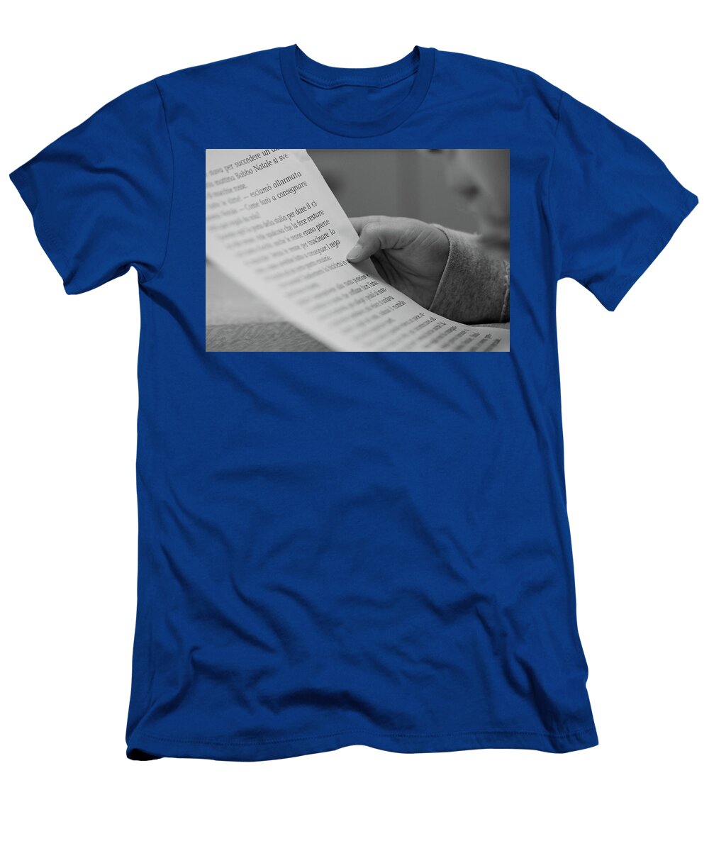 Hands of Little Girl Reading Nicola Simeoni T-Shirt