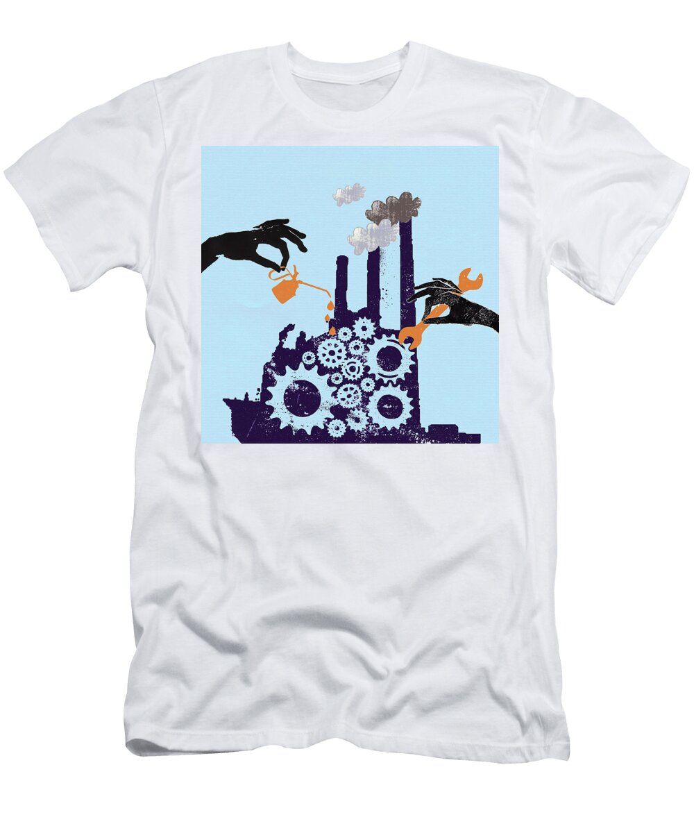 Hands Oiling and Improving Cogs Ikon Ikon Images T-Shirt