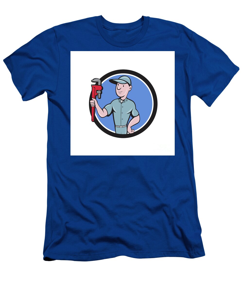 Handyman Monkey Wrench Circle Cartoon Aloysius Patrimonio T-Shirt