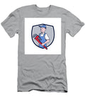 Handyman Pipe Wrench Crest Cartoon Aloysius Patrimonio T-Shirt