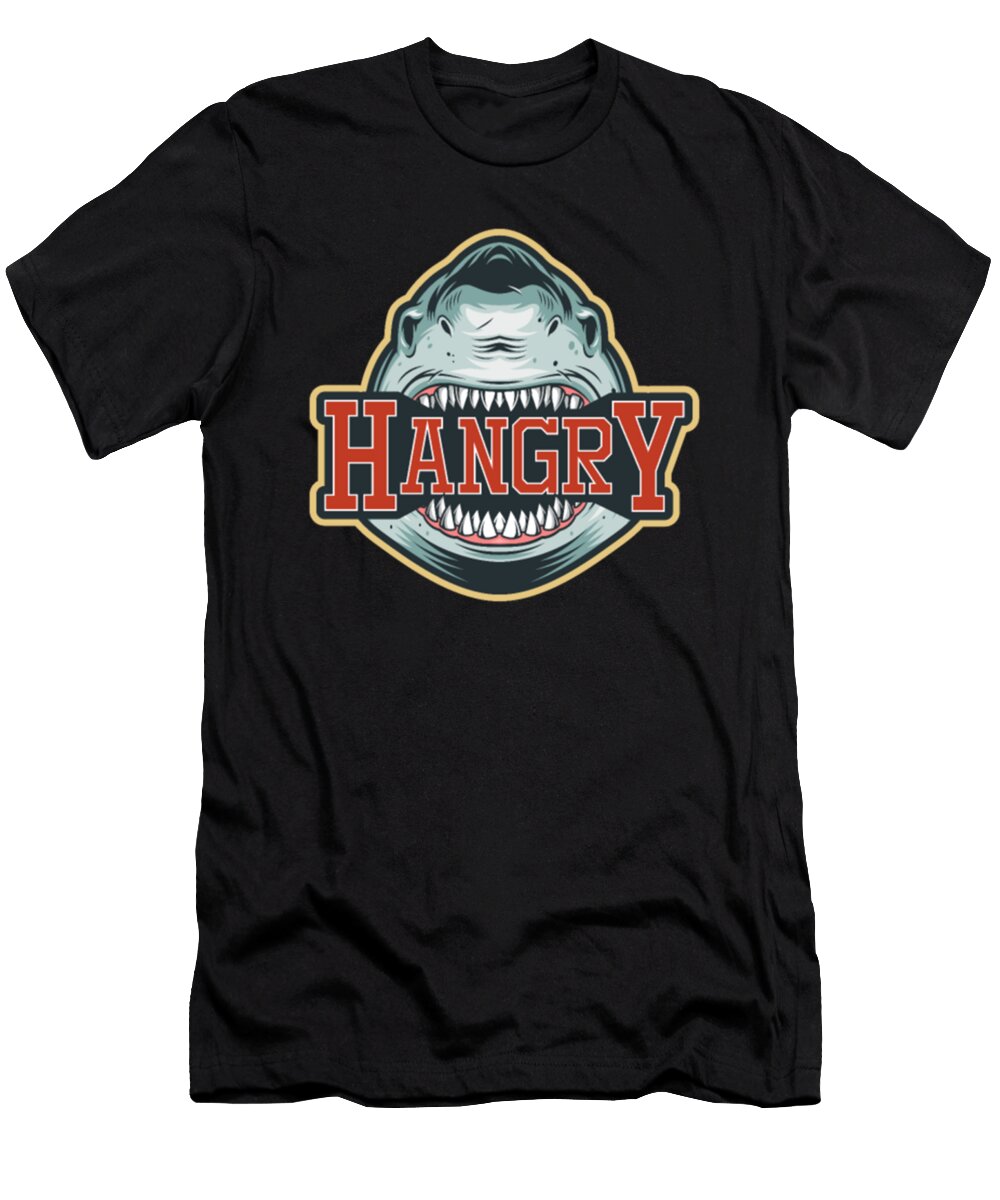 Hangry Shark Hungry Angry Sea Creature Tinh Tran Le Thanh T-Shirt