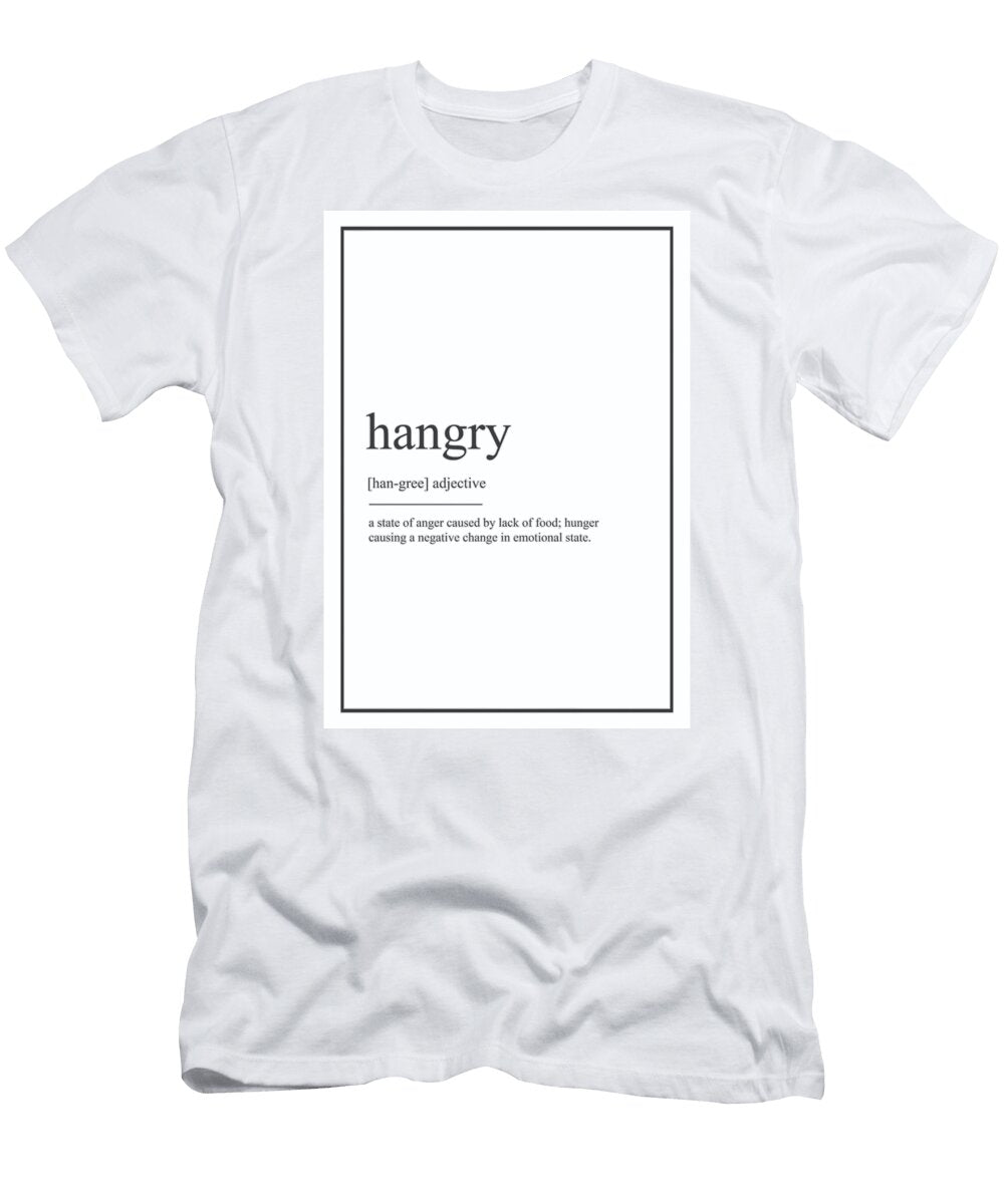 Hangry Watercolor Design Map Quote Definiton Vivid Pixel Prints T-Shirt