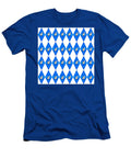 Hanukkah Dreidel Argyle Pattern in Blue Silver and White Ali Baucom T-Shirt