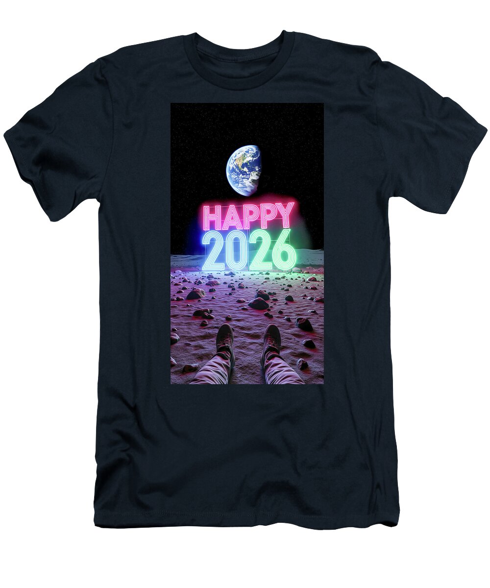 Happy 2026 on the Moon Caporusso Vitantonio T-Shirt