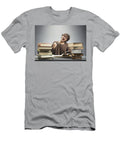 Happy Man Sitting By the Stacks of Books Michal Bednarek T-Shirt