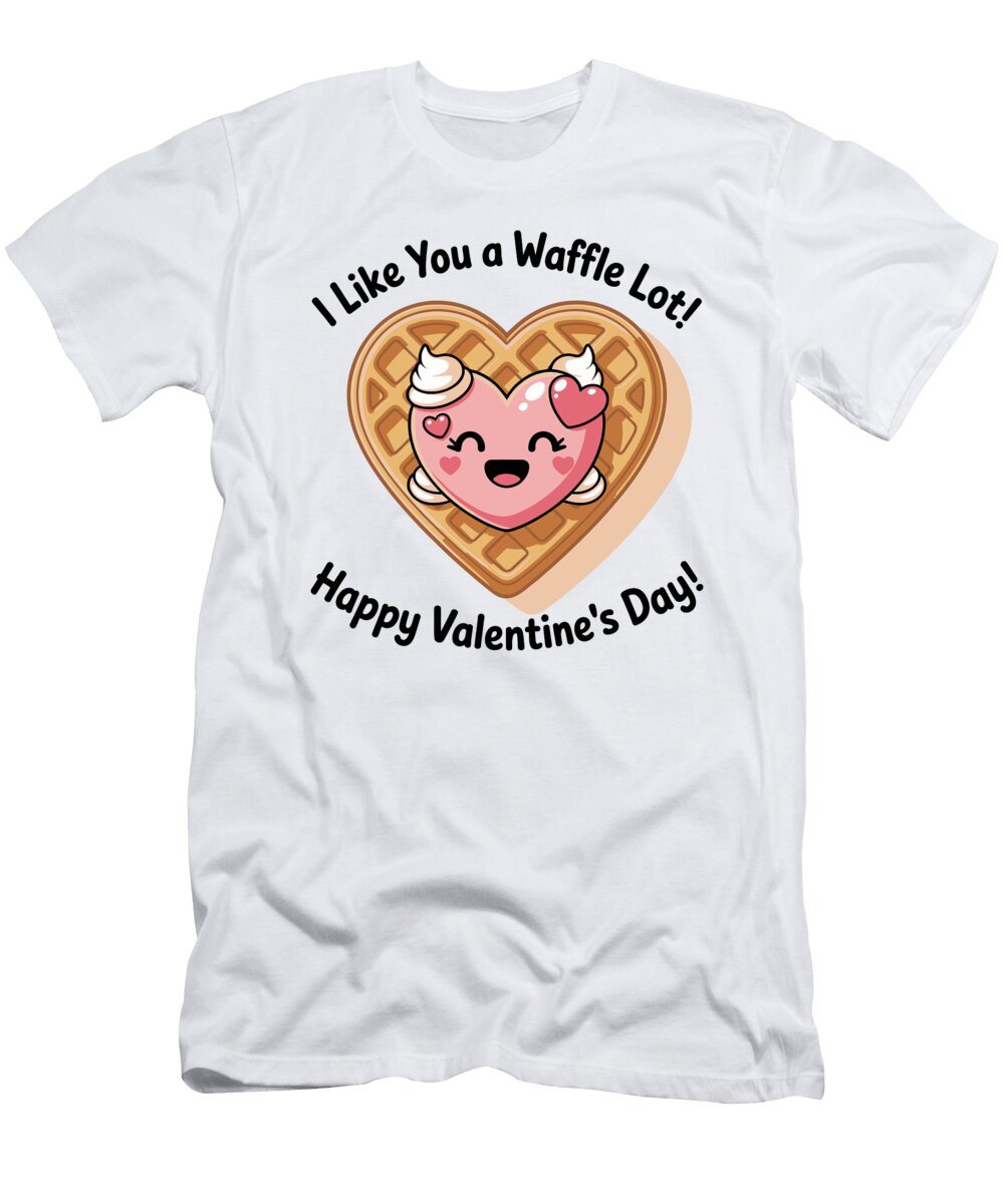 Happy Valentines Day Waffle Heart Joanna Redesiuk T-Shirt