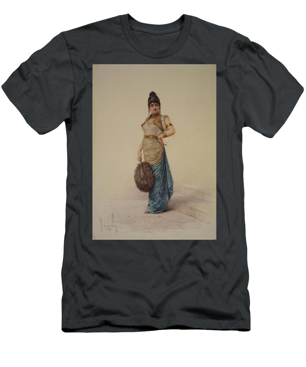 Harem Woman with Ostrich Fan Louisrobert De Cuvillon French T-Shirt