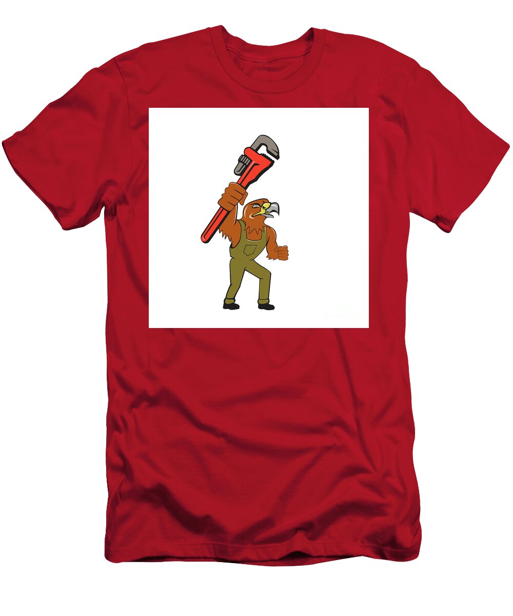 Hawk Mechanic Pipe Wrench Cartoon Aloysius Patrimonio T-Shirt