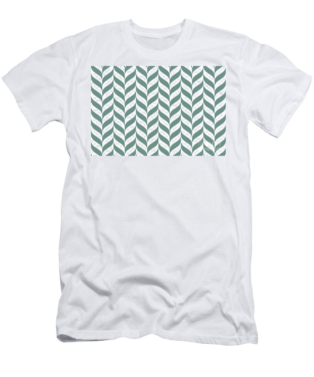 Hazy Blue and White Pretty Herringbone Pattern Pairs De 2022 Popular Color Aspen Hush De5746 Petite Pattern Minimal Graphic Designs T-Shirt