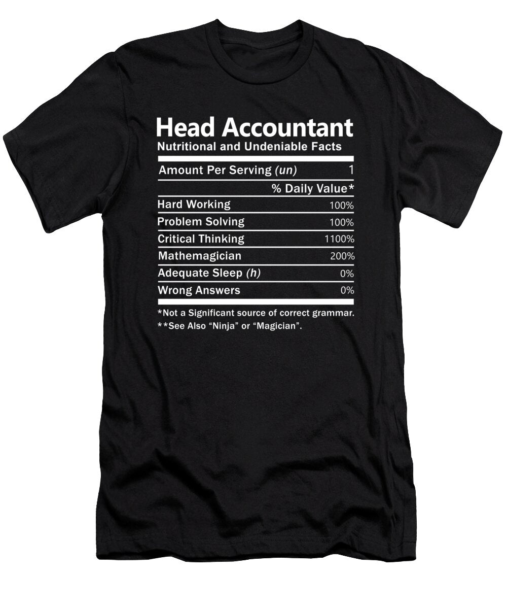 Head Accountant Nutrition Factors Gift Item Shi Hu Kang T-Shirt