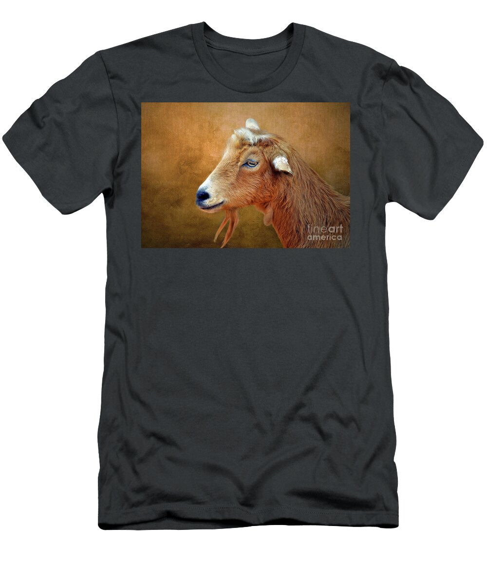 Head Portrait of Brown Adult Goat with Beard Savannah Gibbs T-Shirt