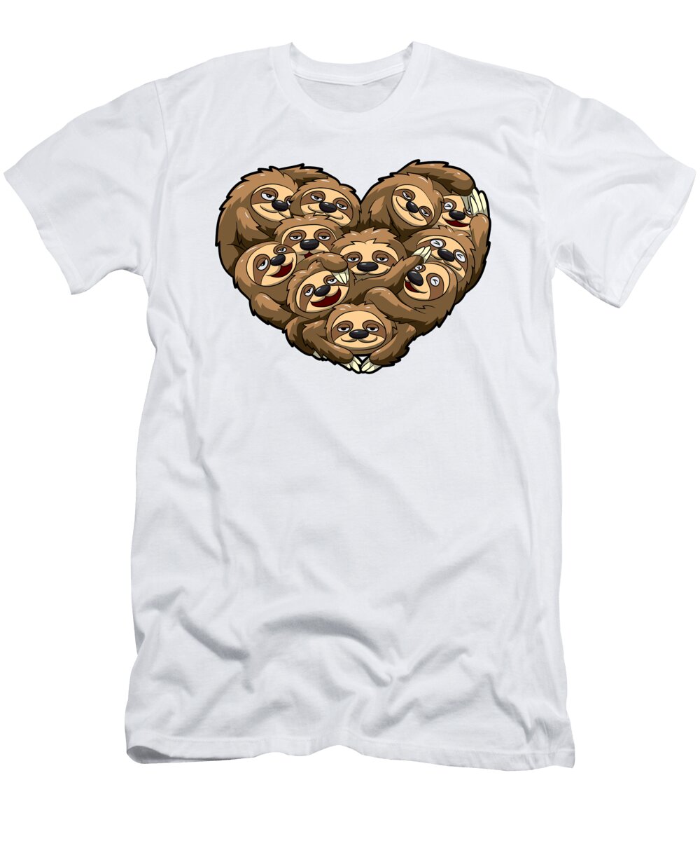 Heart Full of Sloths Laziness Lover Mister T-Shirt