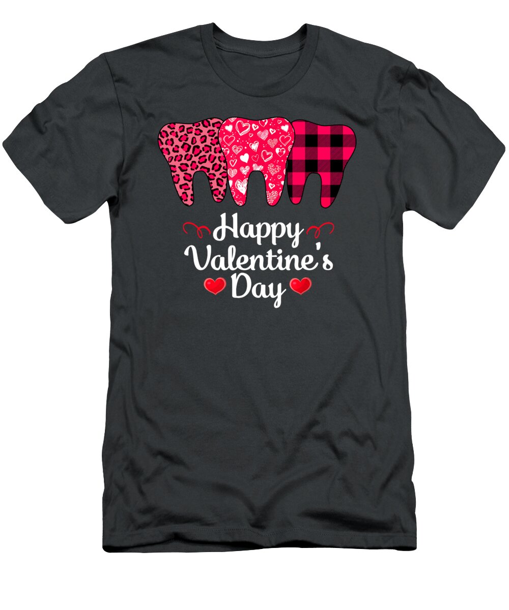 Heart Love Teeth Dentist Valentines Day Gift Julie Hurst T-Shirt