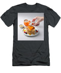 Heart Shaped Pancackes with Heart Shaped Syrup Pattern on Top with Heart Shaped Butter and Coffee Lins Creations Llc T-Shirt