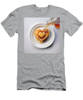 Heart Shaped Pancakes with Melted Heart Shaped Butter While Syrup Is Being Poured Lins Creations Llc T-Shirt
