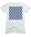 Heavy Chevron Zigzag Pattern in Soft White and Navy Blue N0503 Holy Rock Design T-Shirt