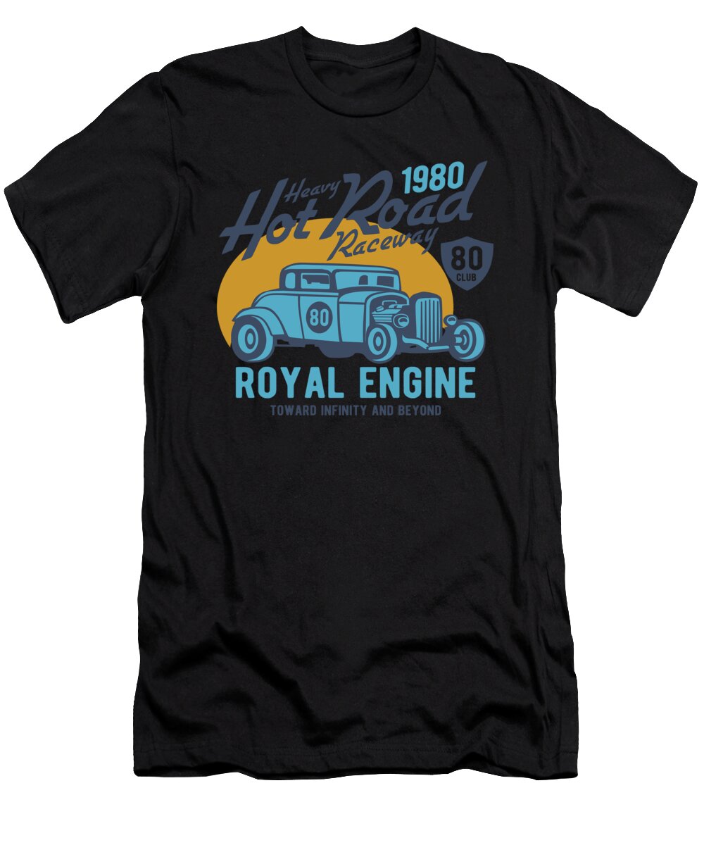 Heavy Hot Road Raceway Vintage Classic Autocar Florian Dold Art T-Shirt