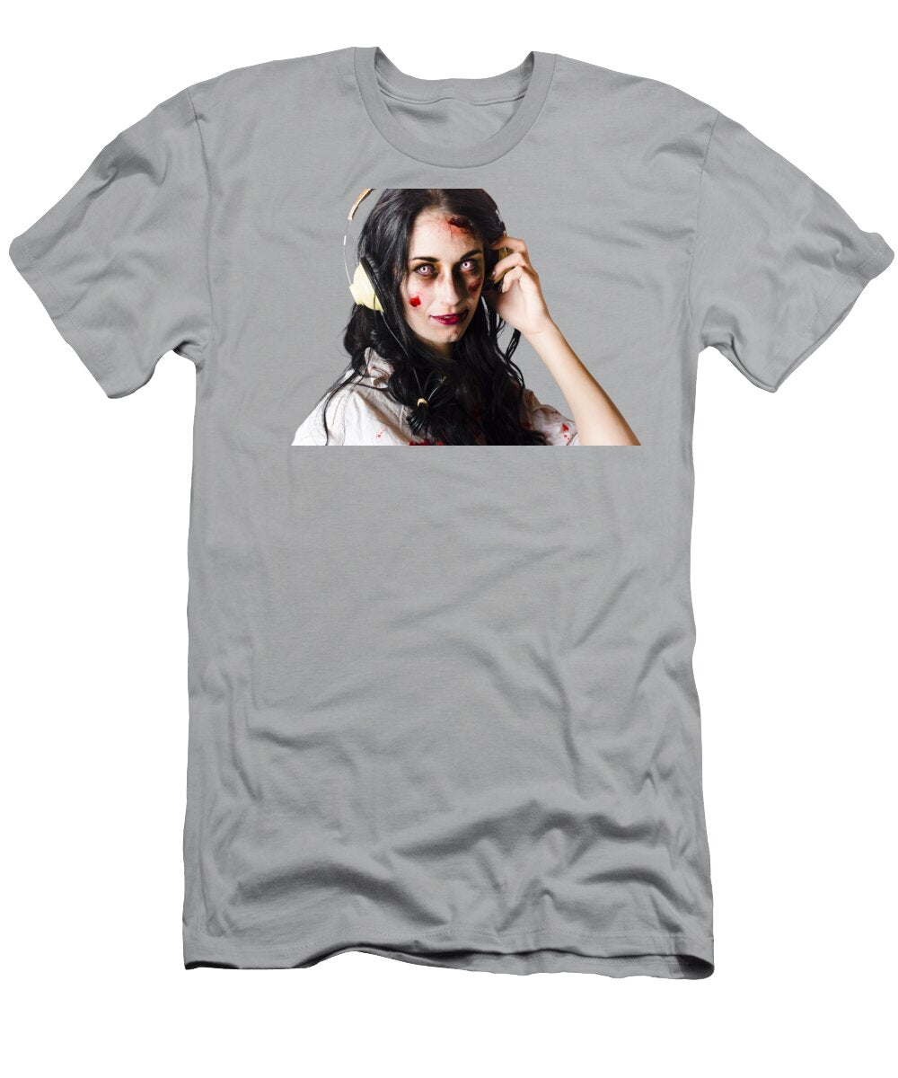 Heavy Metal Zombie Woman Wearing Headphones Jorgo Photography T-Shirt