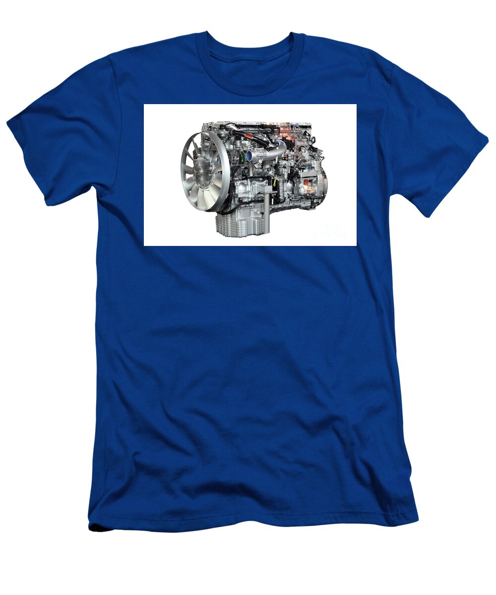Heavy Truck Engine Isolated on White Background Goce Risteski T-Shirt