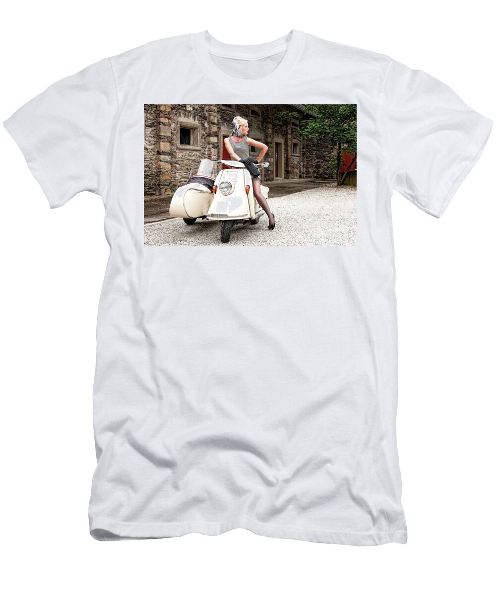 Heinkel Roller Tourist Europe Germany Hessen Old Castle Performance Image T-Shirt