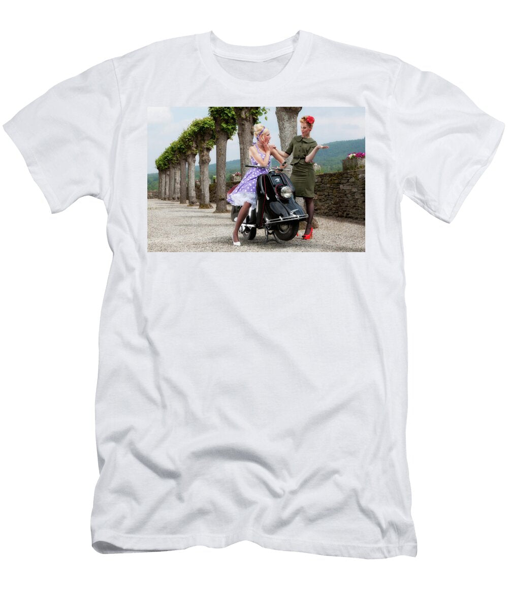 Heinkel Scooter Two Woman Performance Image T-Shirt