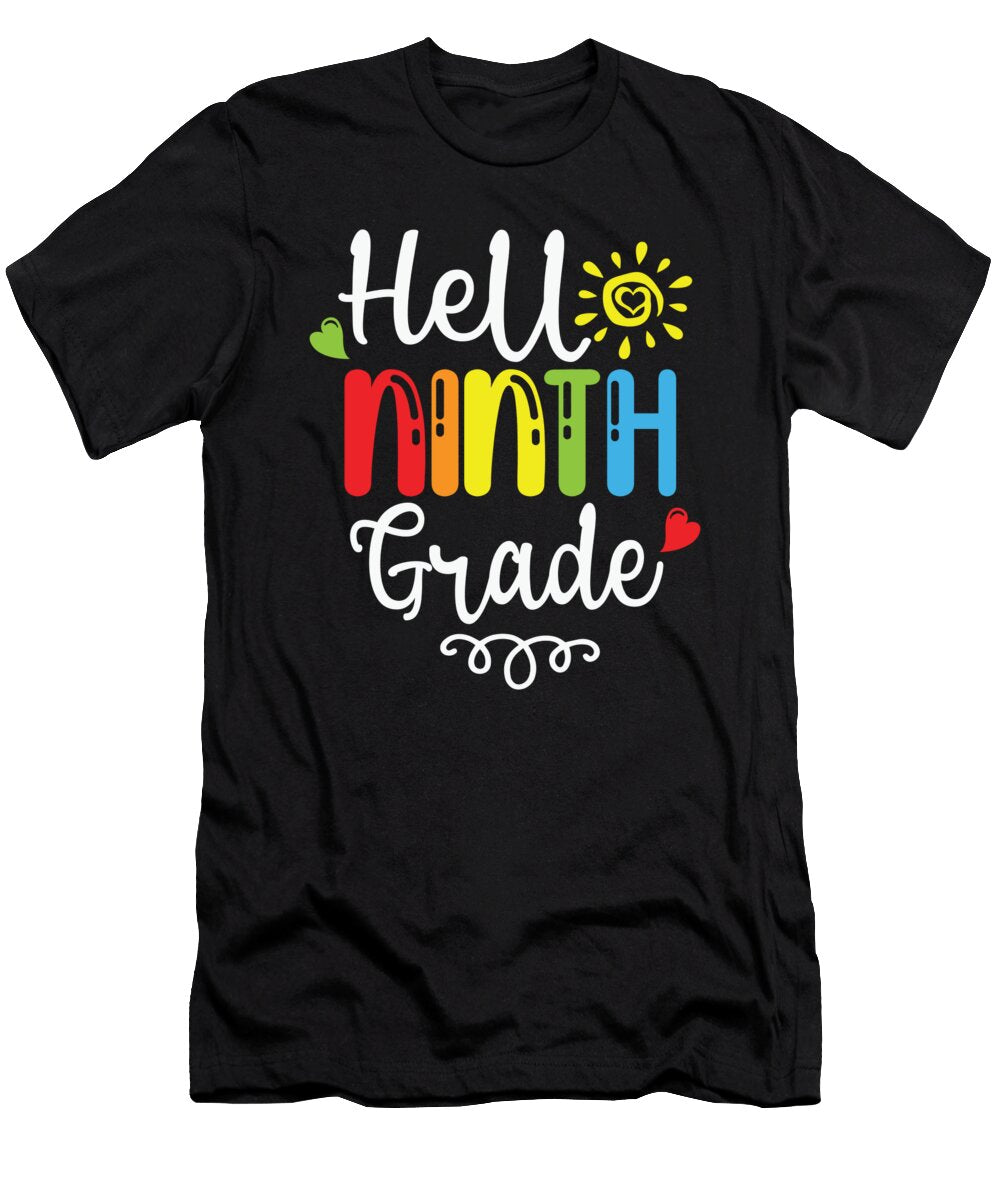 Hello Ninth Grade Lovely and Colorful School Top Licensed Art T-Shirt