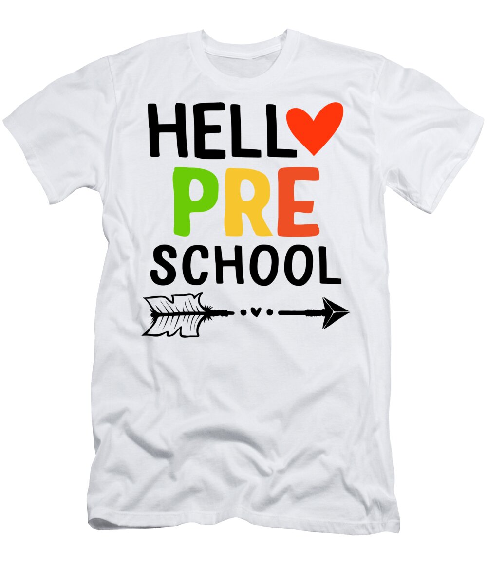 Hello Preschool Student Educator Colorful Back to School Gift for Children Teachers Kids Boys Girls Sifou Store T-Shirt