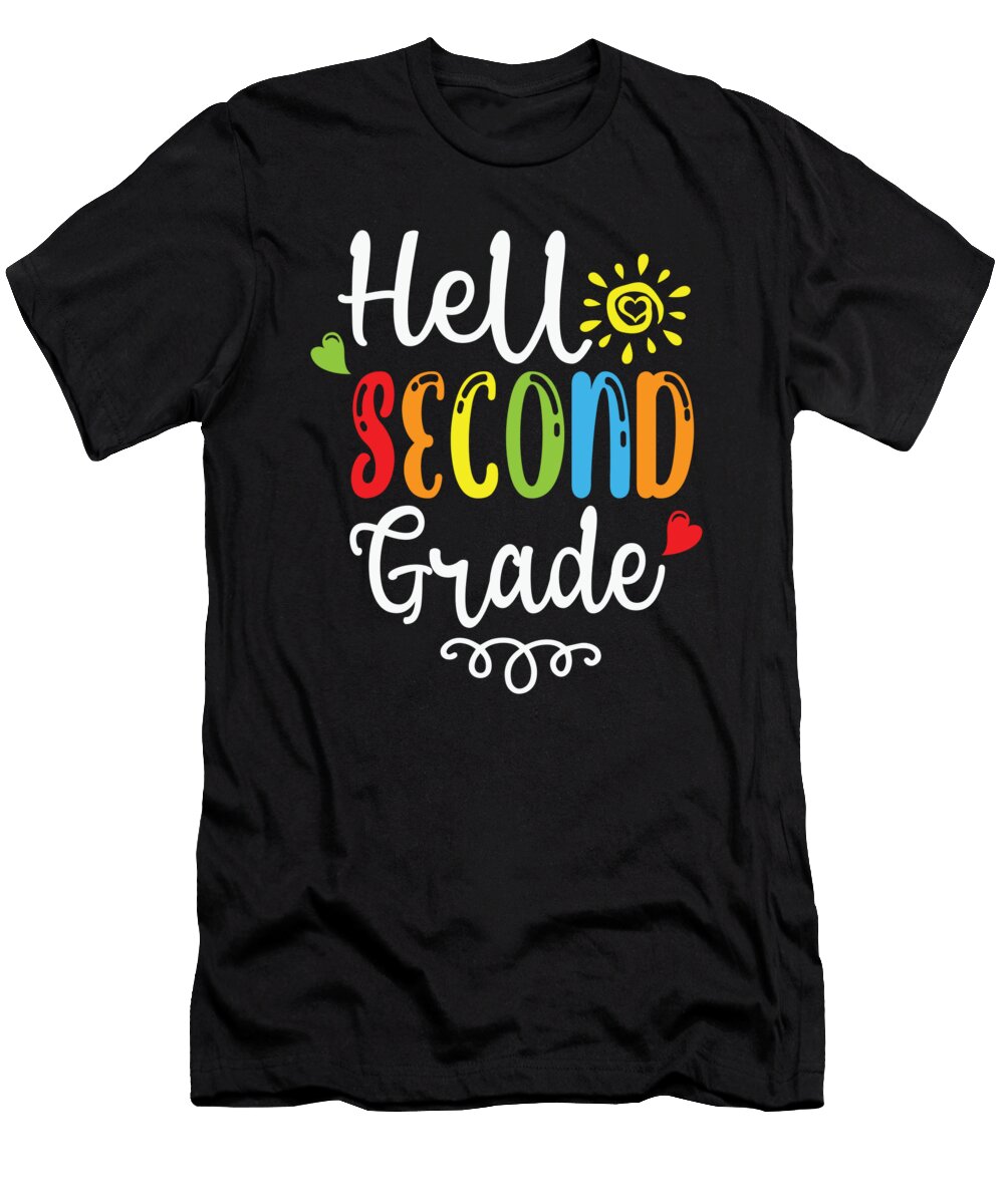 Hello Second Grade Lovely and Colorful School Gift Licensed Art T-Shirt