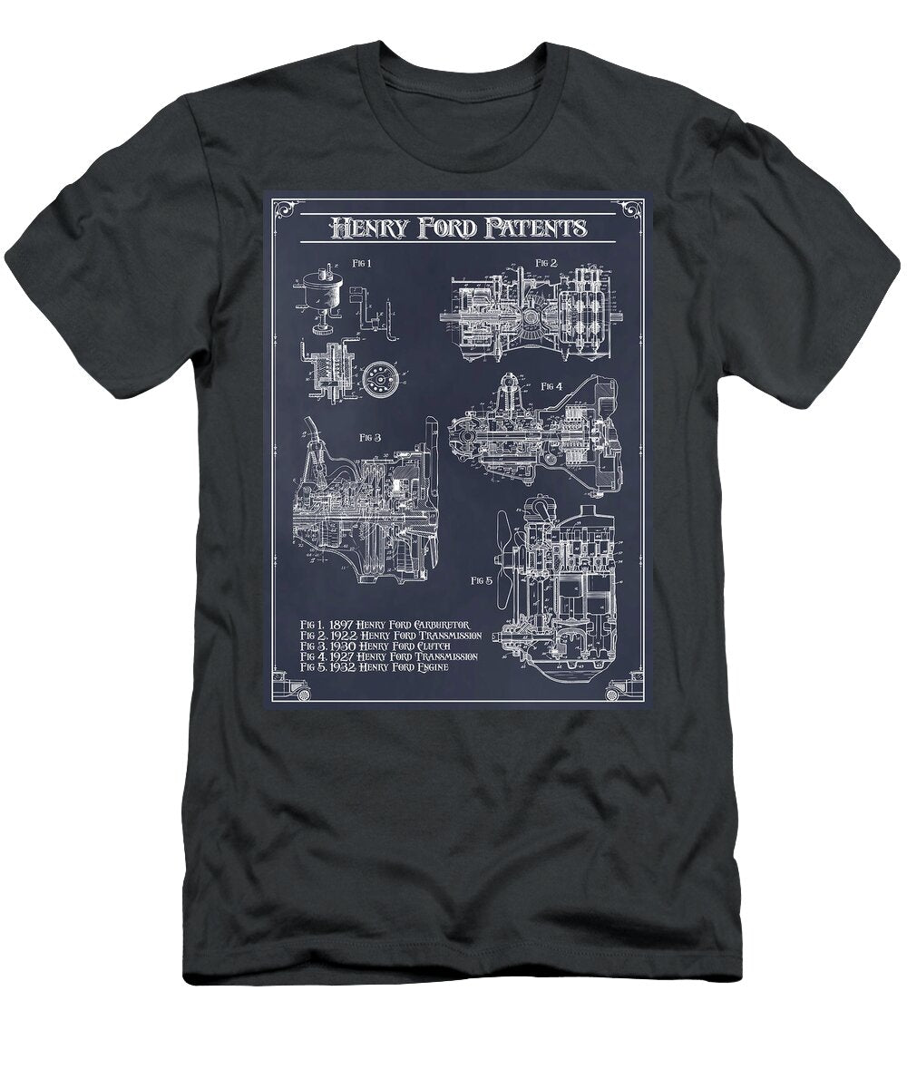 Henry Ford Patents Blackboard Print Greg Edwards T-Shirt