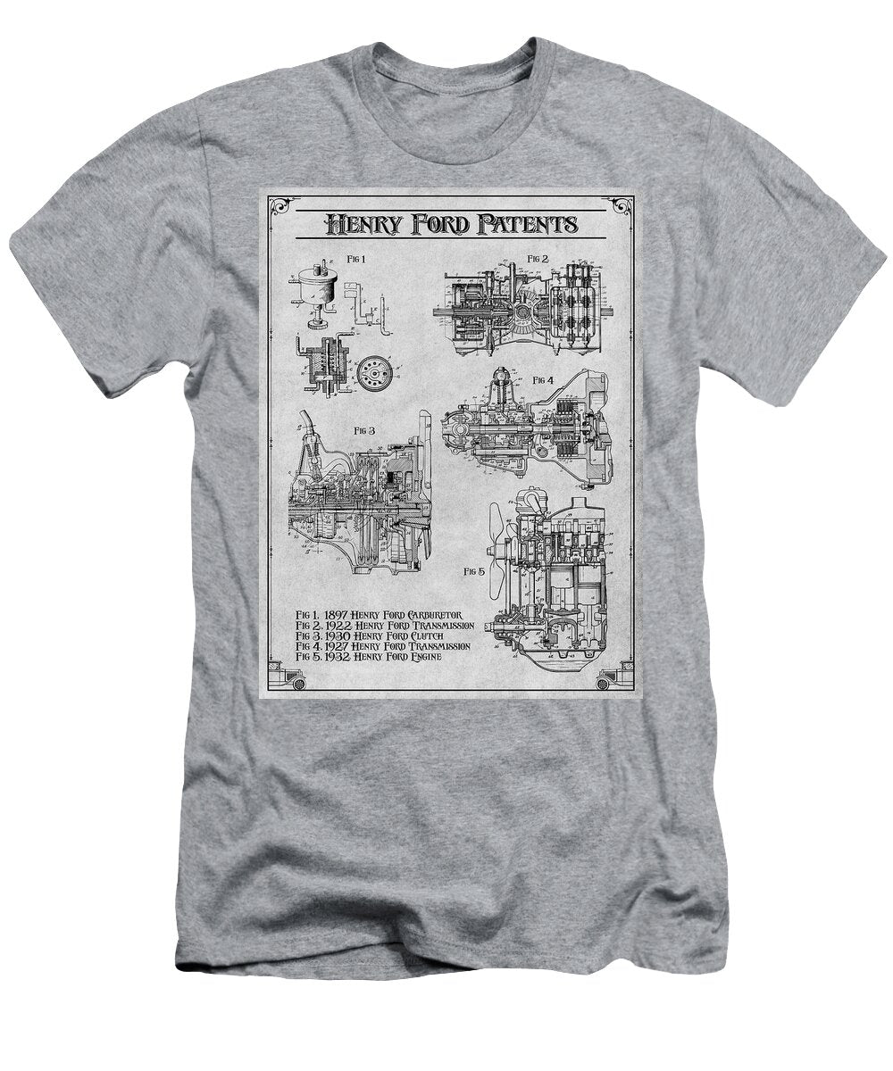Henry Ford Patents Gray Print Greg Edwards T-Shirt