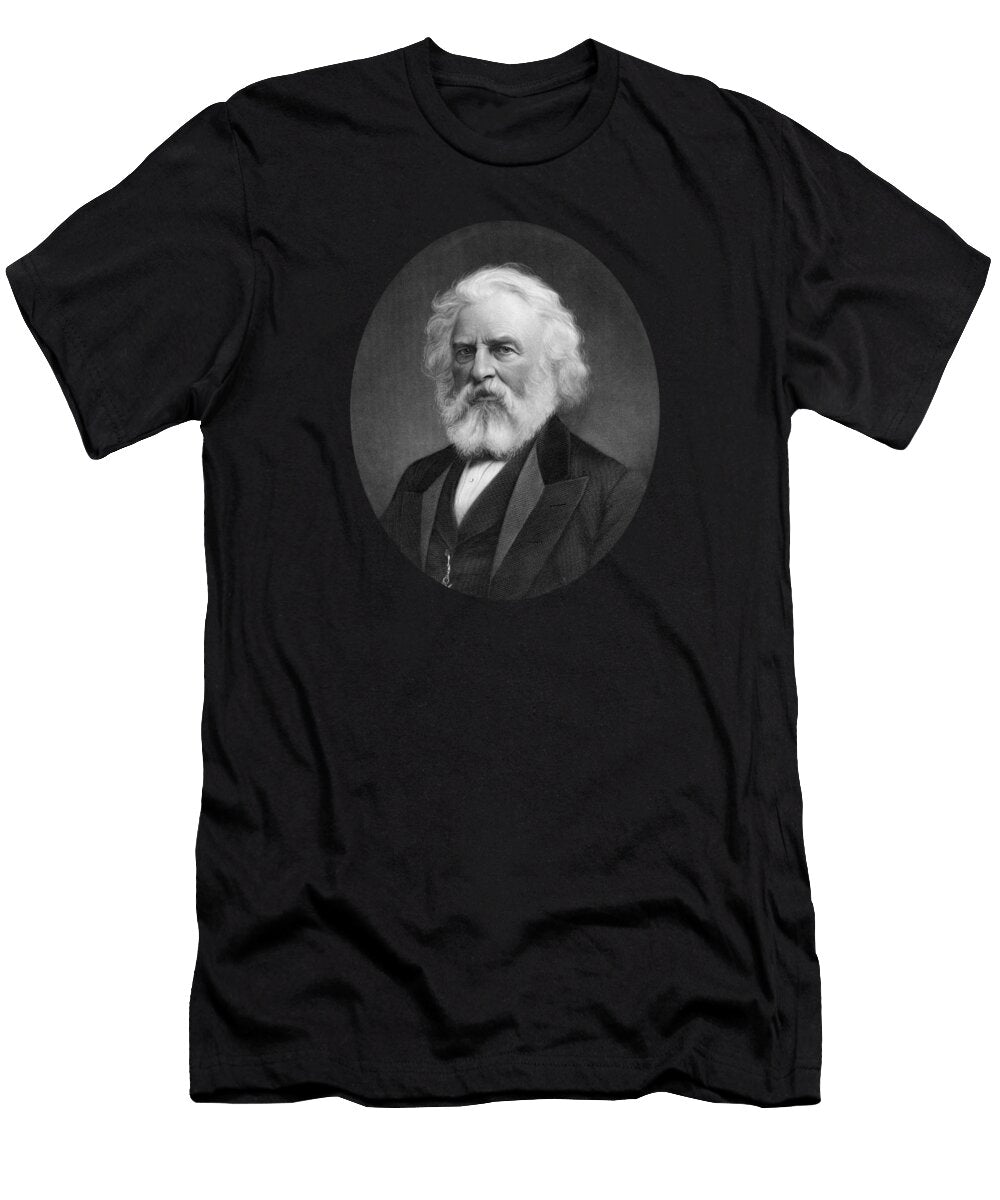 Henry Wadsworth Longfellow Engraved Portrait War Is Hell Store T-Shirt