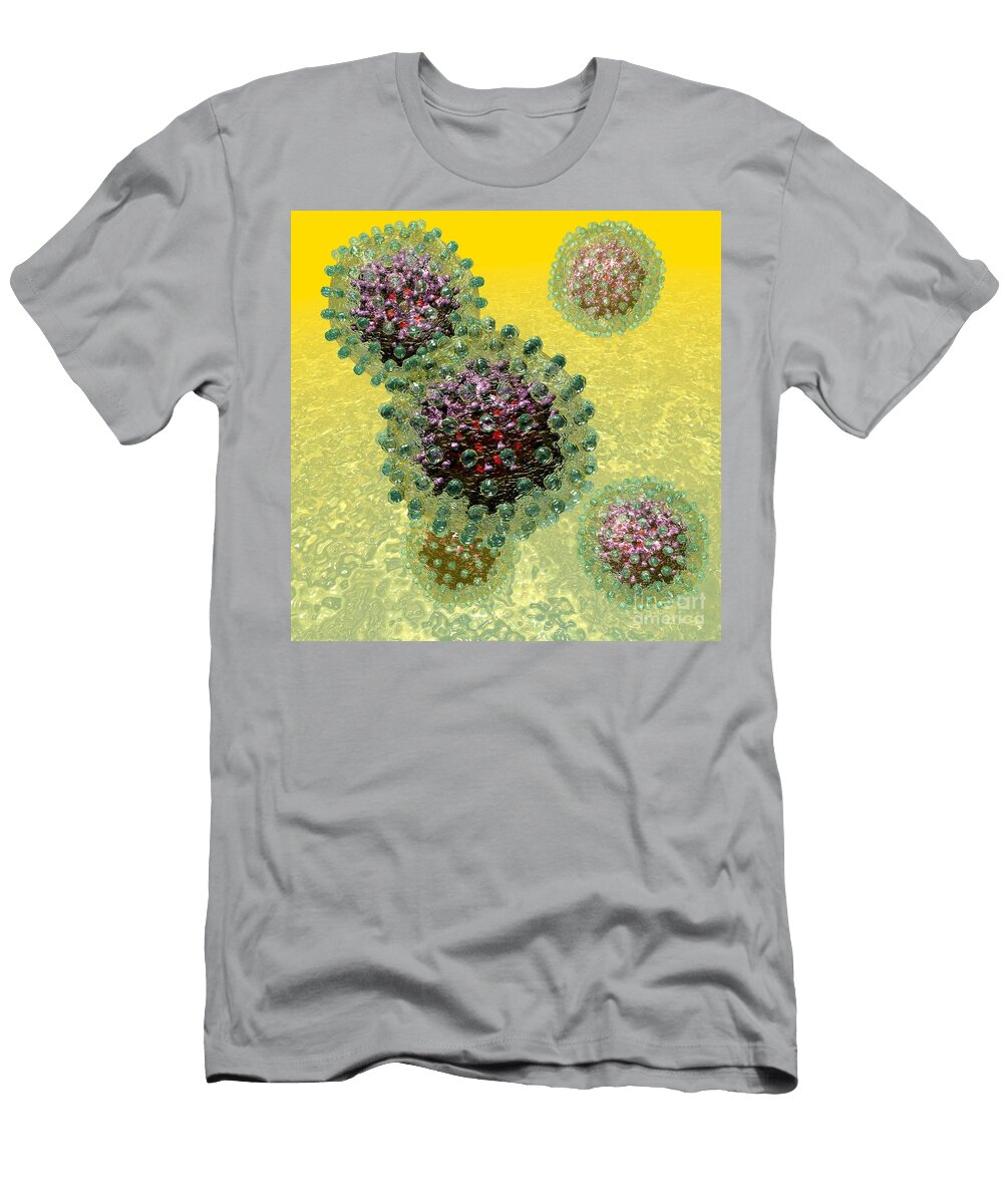 Hepatitis B Virus Particles Russell Kightley T-Shirt
