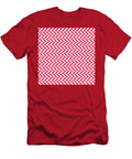 Herringbone Chevron Stripe Pattern in Eggshell White and Ruby Pink N0194 Holy Rock Design T-Shirt