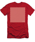 Herringbone Chevron Stripe Pattern in Light Coral and Venetian Red N1308 Holy Rock Design T-Shirt