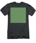 Herringbone Chevron Stripe Pattern in Mint Green and Chocolate Brown N1525 Holy Rock Design T-Shirt