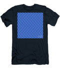 Herringbone Chevron Stripe Pattern in Summer Sky and Ultramarine Blue N0302 Holy Rock Design T-Shirt