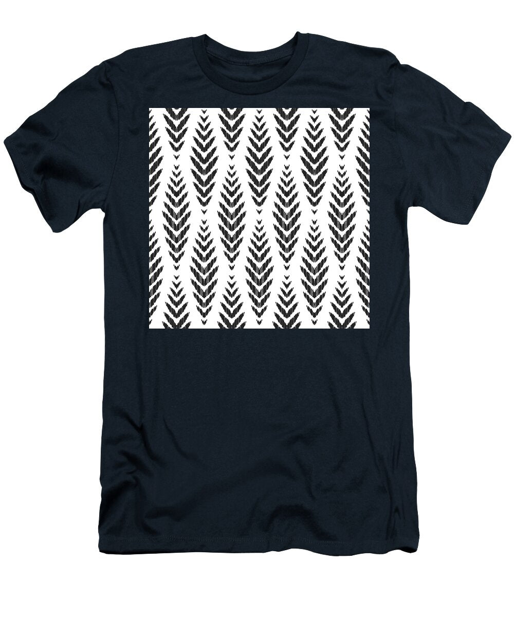 Herringbone Seamless Pattern for Home Decor Ideas Fashion Ikat Chevron Wallpaper Pillow Decoration Tribal Background Black and White Design Julien T-Shirt