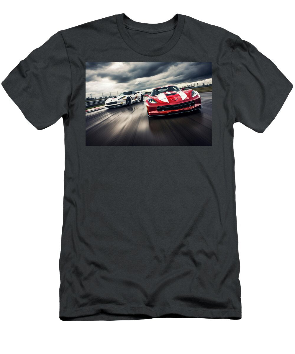 High Speed Battle on the Track Between American Muscle Cars Boyan Dimitrov T-Shirt