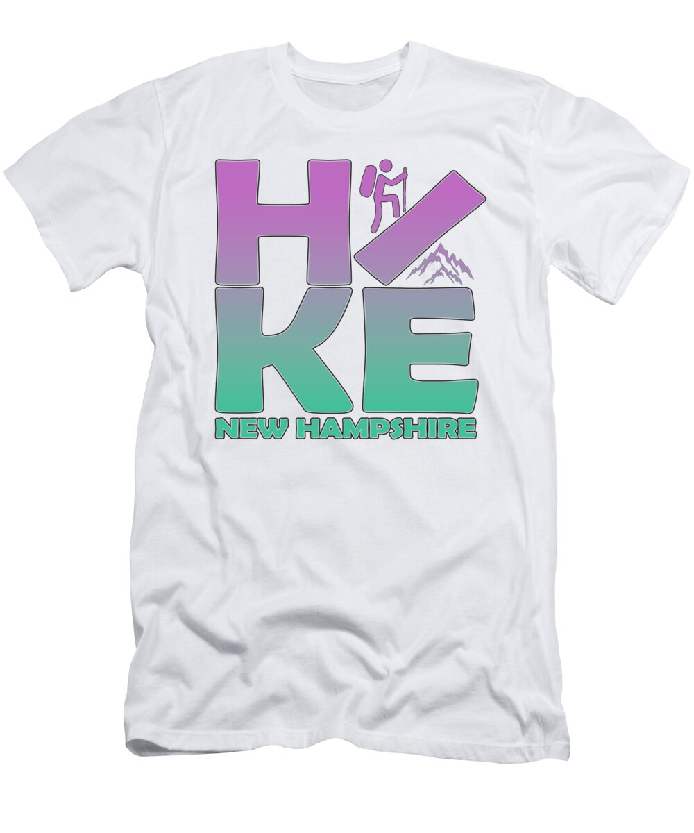 Hike Nh Purple Green White Mountain Images T-Shirt