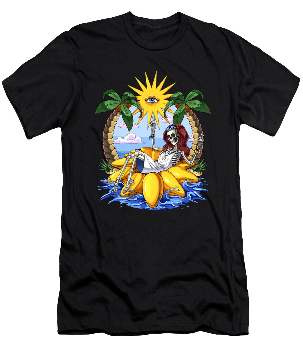 Hippie Skeleton Beach Nikolay Todorov T-Shirt