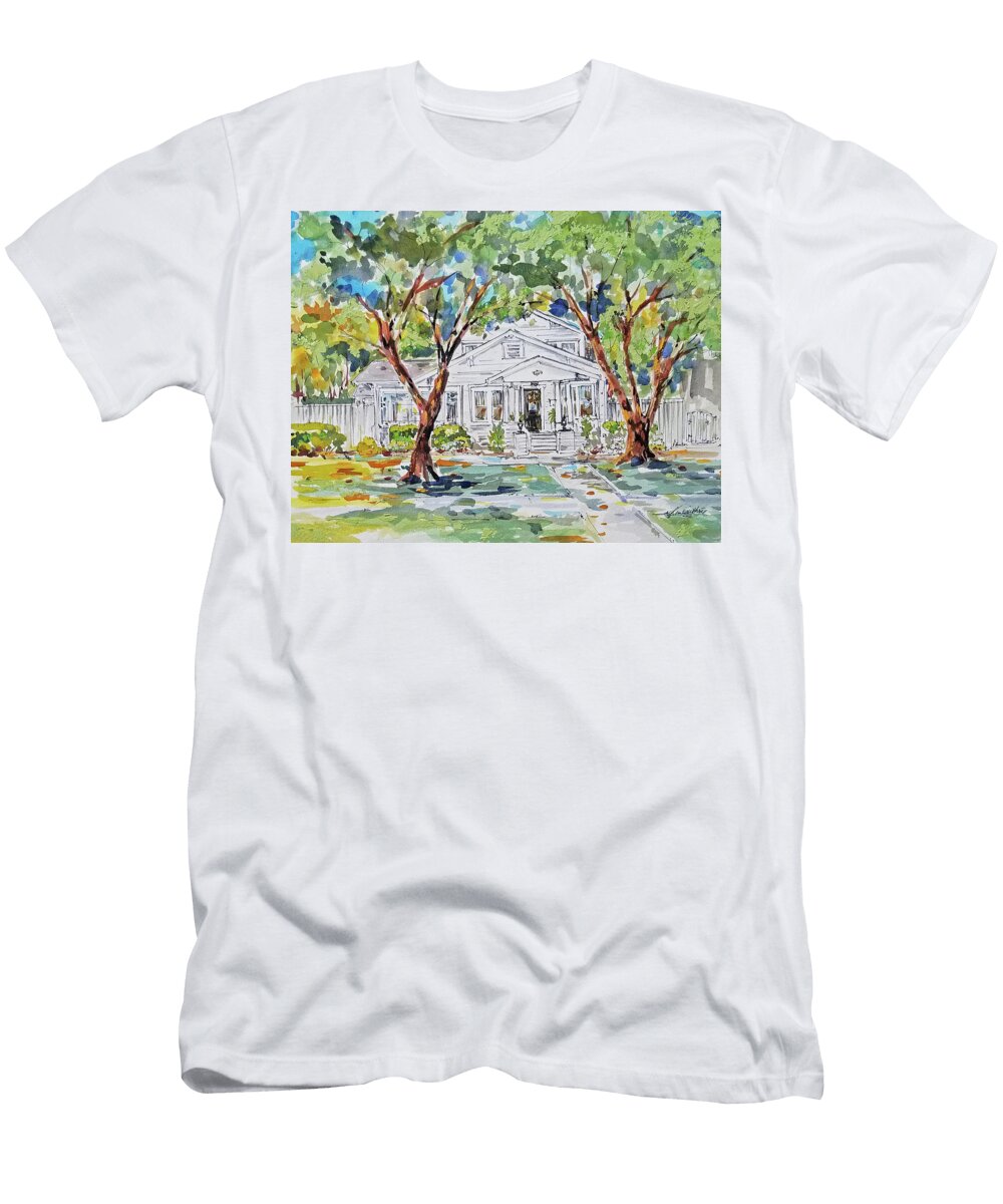Historic Home Watercolor and Gouache Painting Kim Guthrie T-Shirt