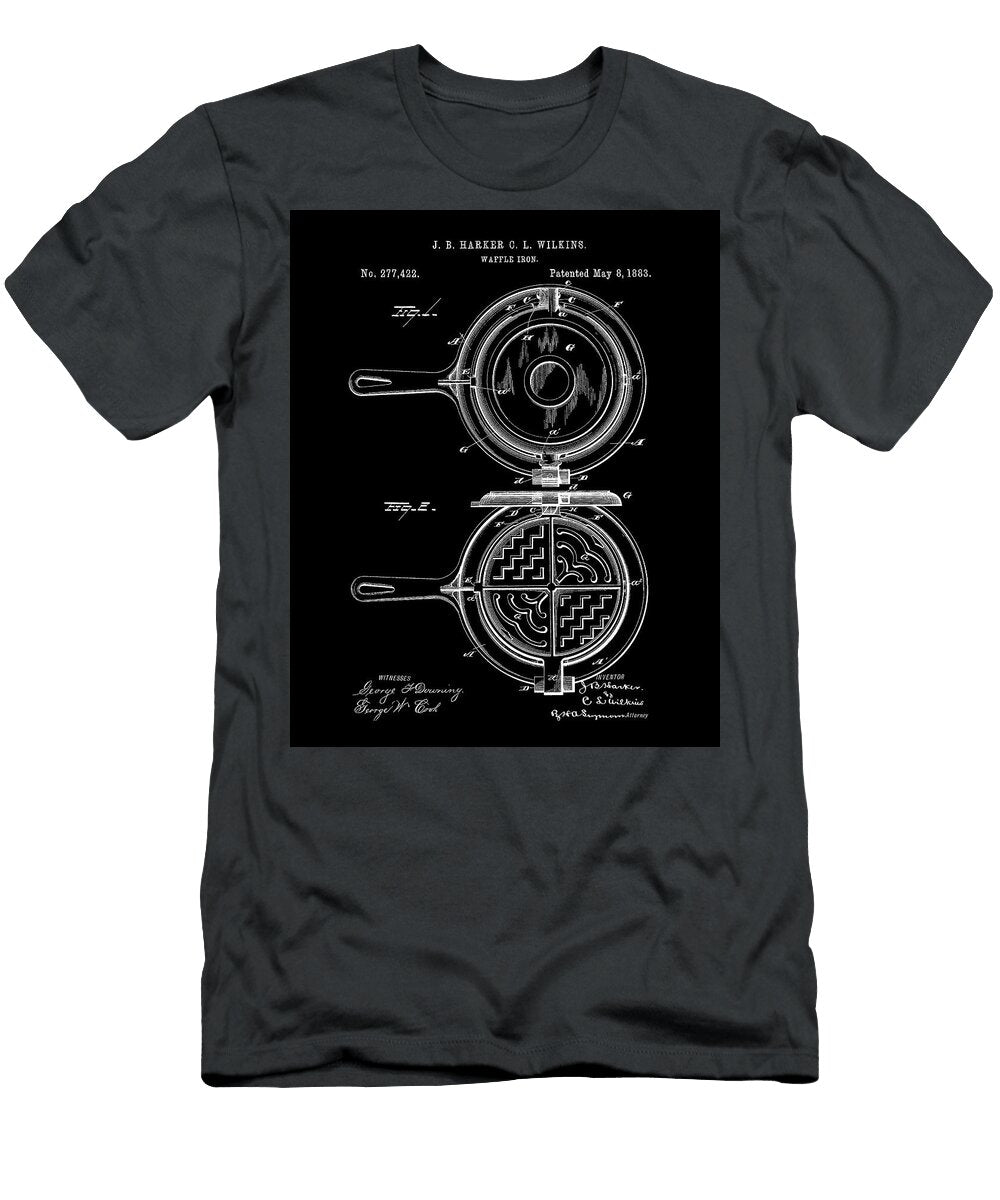 Historical Waffle Iron Patent Diagram US Patent Office T-Shirt