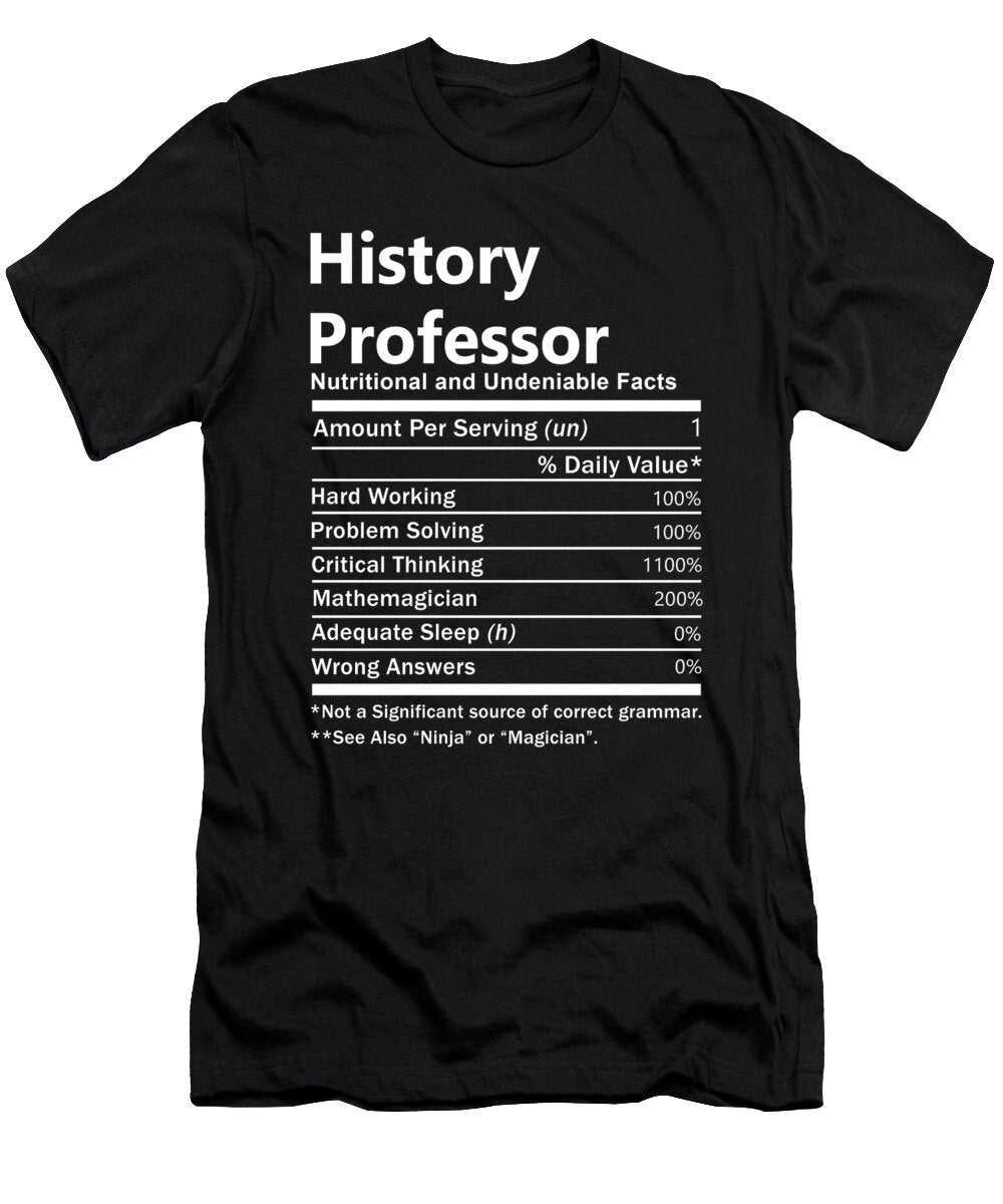 History Professor Nutrition Factors Gift Item Shi Hu Kang T-Shirt