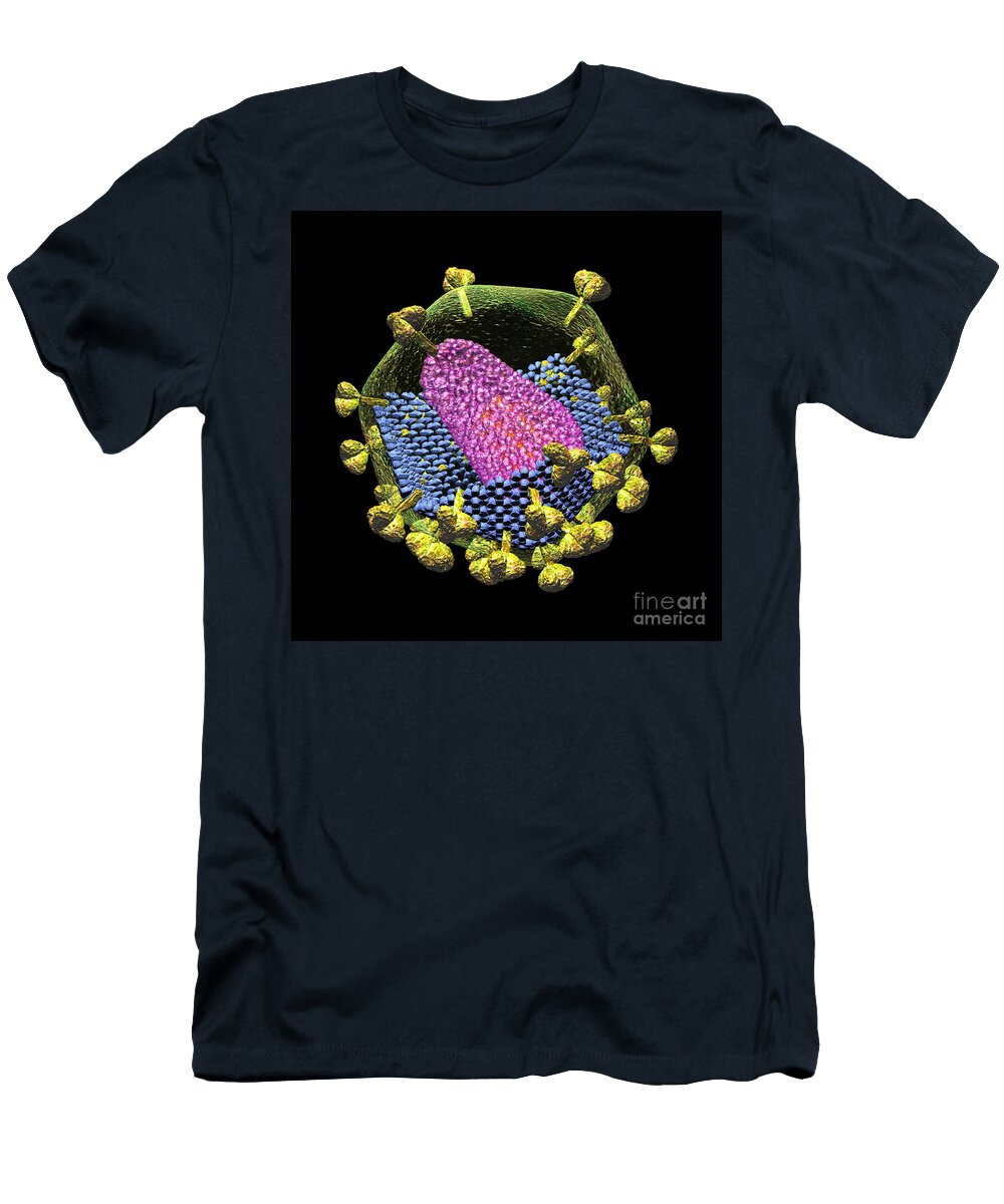 Hiv Structure on Black Russell Kightley T-Shirt