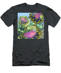 Hiv Three Sectioned Virions on Blue Russell Kightley T-Shirt