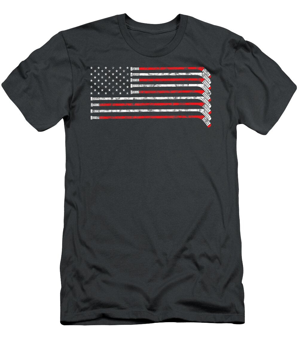 Hockeytick USA Flag Faded Hockey Player Kalina Mayar T-Shirt
