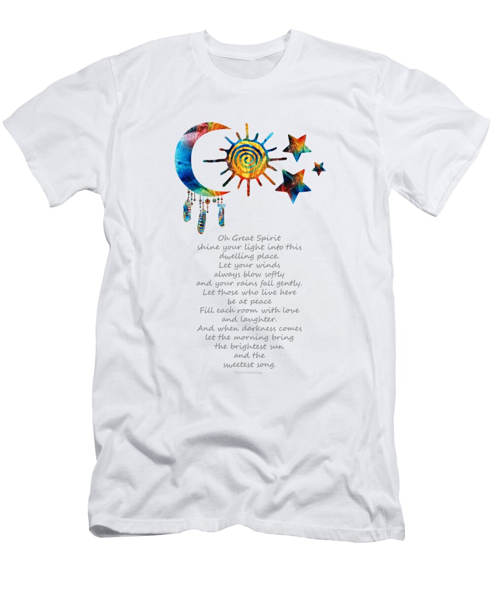 Home Blessing with Sun Moon and Stars Sharon Cummings T-Shirt