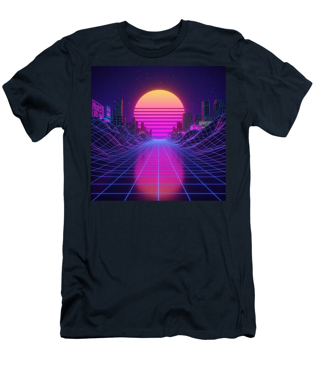 Horizon Neon Flux Retro 80s Wave Corbin Henry T-Shirt