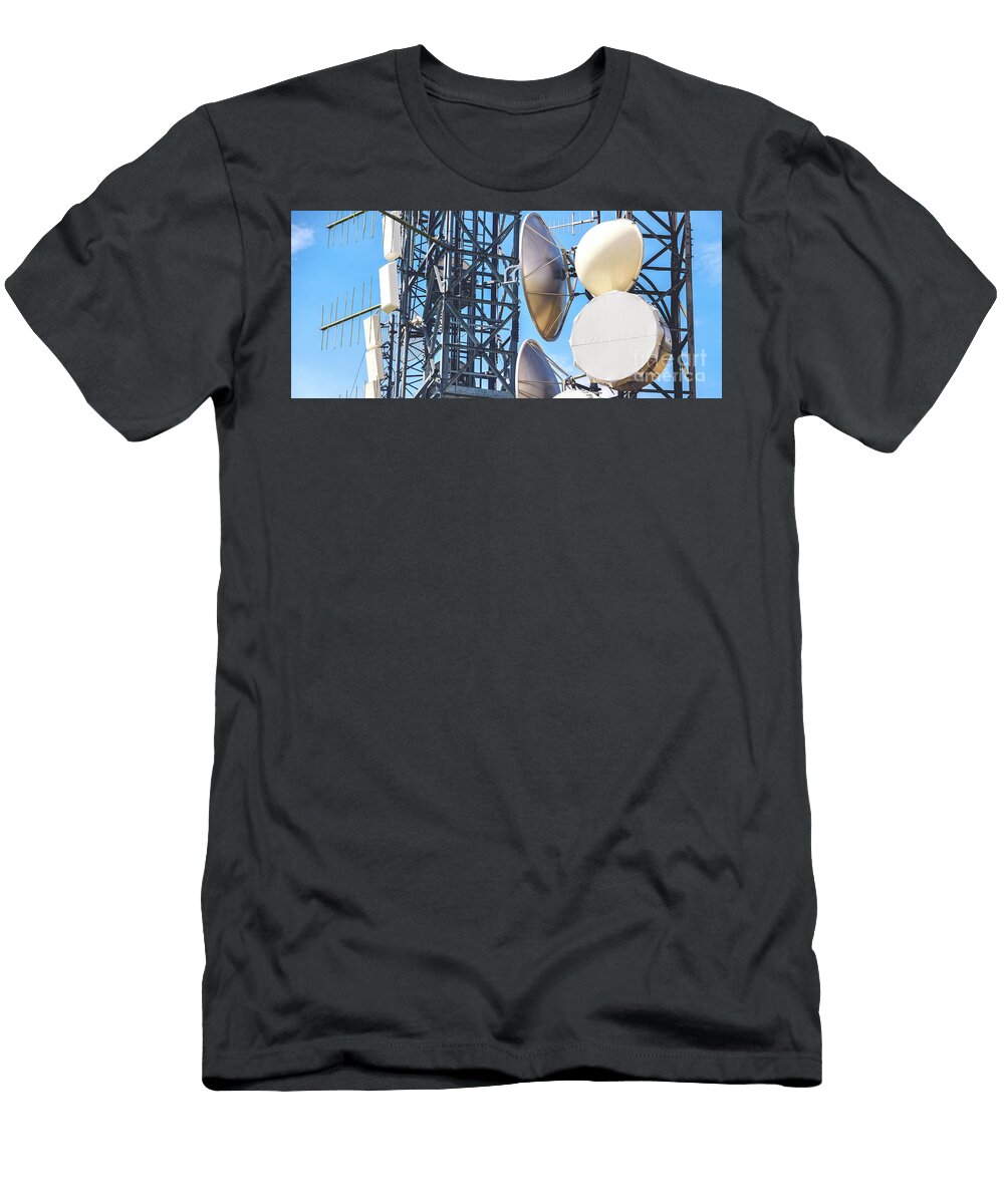 Horizontal Antenna Background Mass Media Tower Pylons Luca Lorenzelli T-Shirt