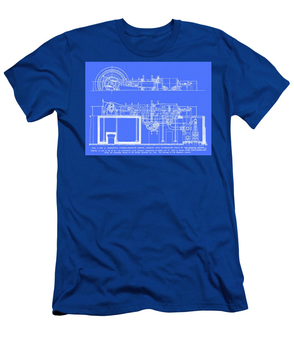 Horizontal Tandem Compound Engine Working with Superheated Steam Ar5 Historic Illustrations T-Shirt